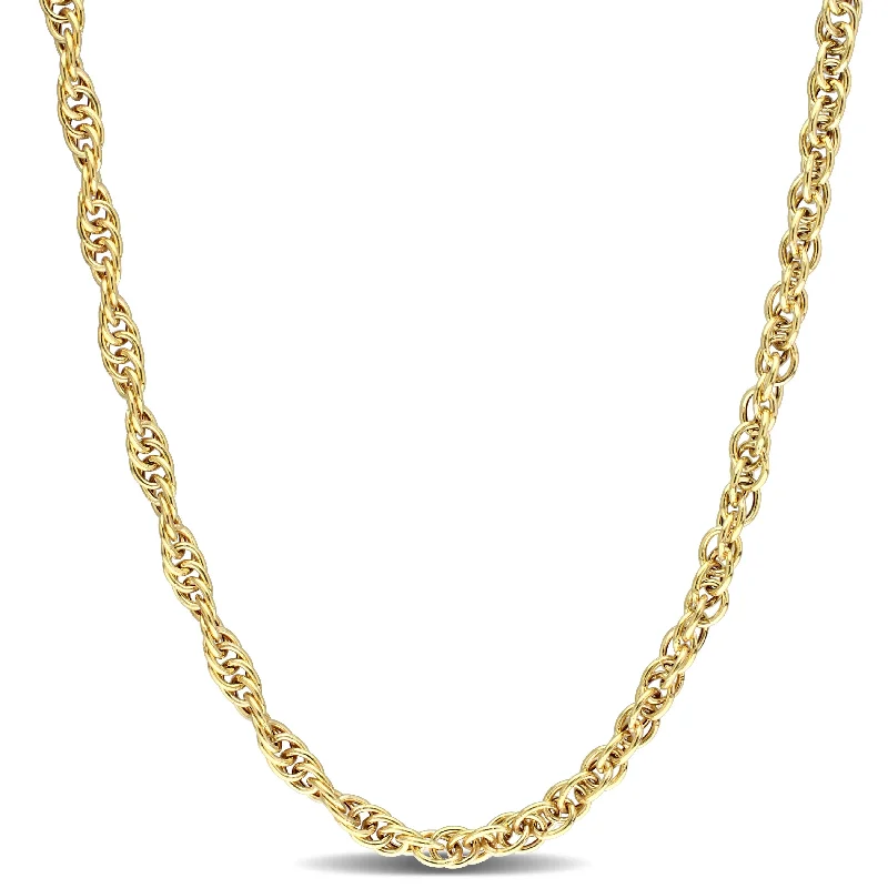 women silver necklaces -Miadora 18 Inch Singapore Chain Necklace in 18k Yellow Gold Plated Sterling Silver