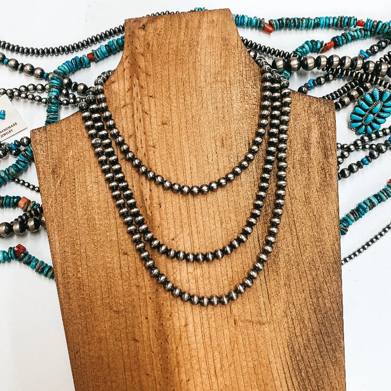 women pearl necklaces -Navajo | Navajo Handmade 6mm Navajo Pearls Necklace | Varying Lengths