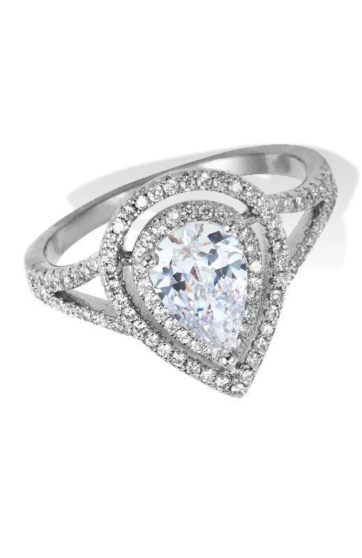 women trendy engagement rings -Stering Plated Statement Ring