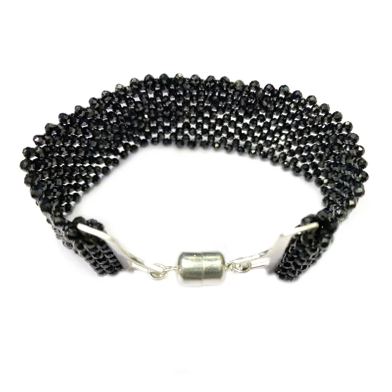 women elegant bracelets -925 Sterling Silver Black Spinel Bracelet