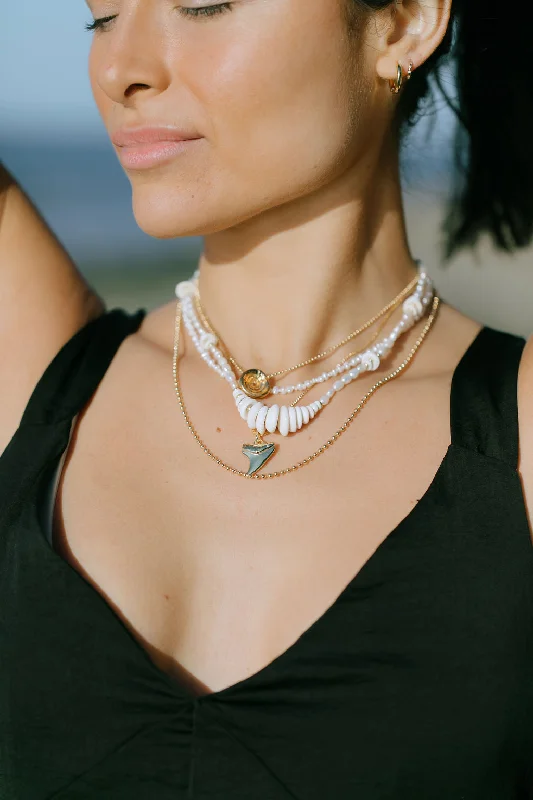 women short necklaces -Gold Shark Tooth Necklace - Mano