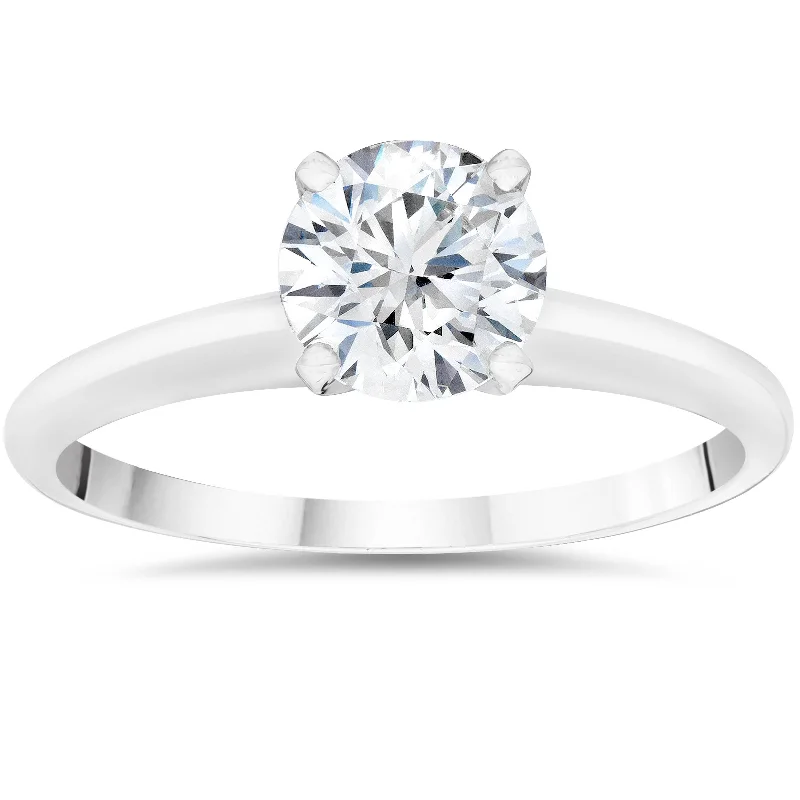 women unique engagement rings -5/8ct Lab Created Diamond Solitaire Engagement Ring 14k White Gold