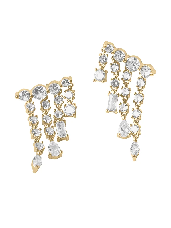 women crystal earrings -Erivo Waterfall Earrings