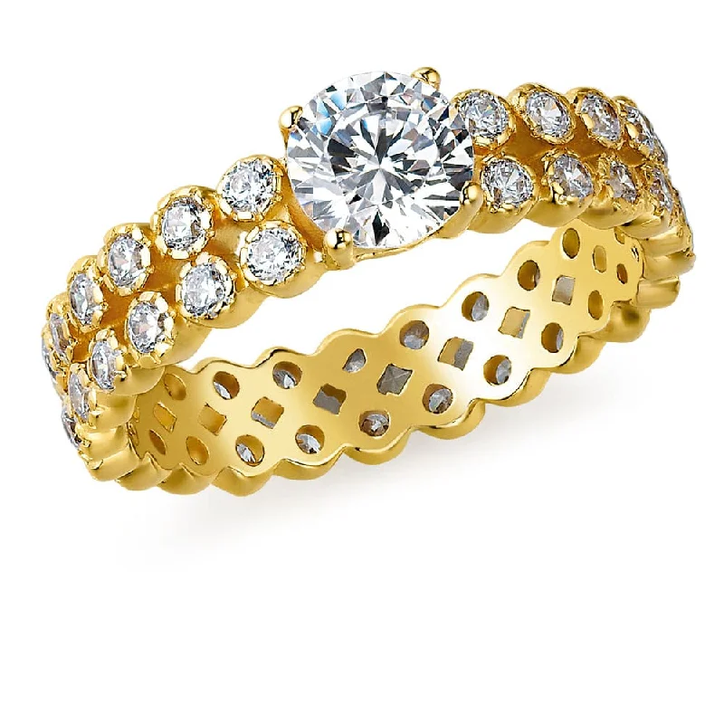 women stackable rings -Solitaire Showpiece Ring