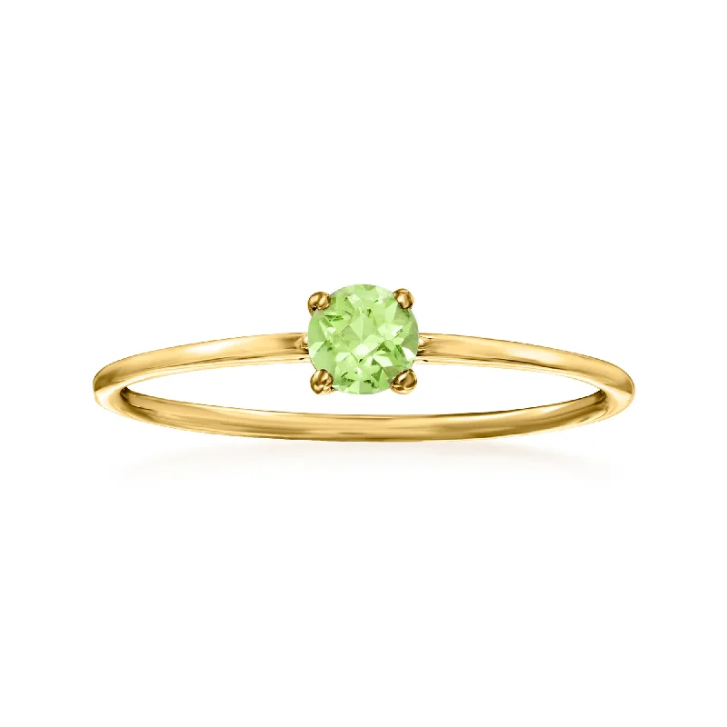 women rose gold engagement rings -RS Pure by Ross-Simons Peridot Ring in 14kt Yellow Gold