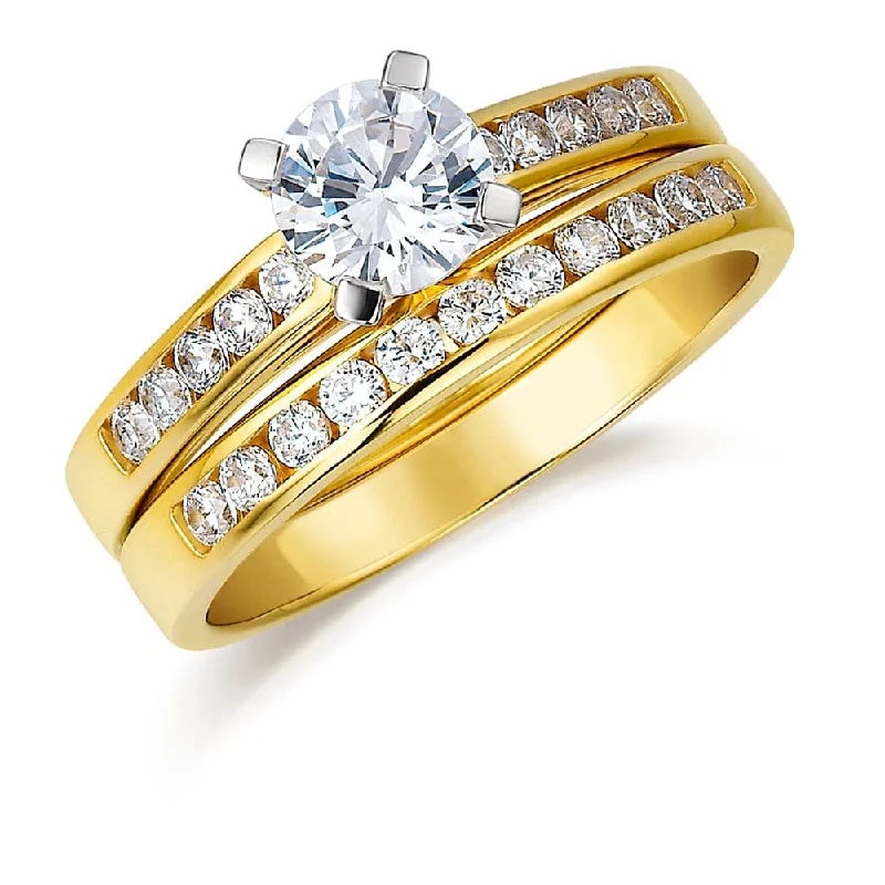 women anniversary rings -Enchanting Duo Ring Set