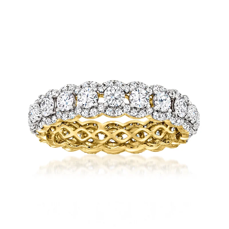 women vintage engagement ring sets -Ross-Simons Diamond Eternity Band in 14kt Yellow Gold