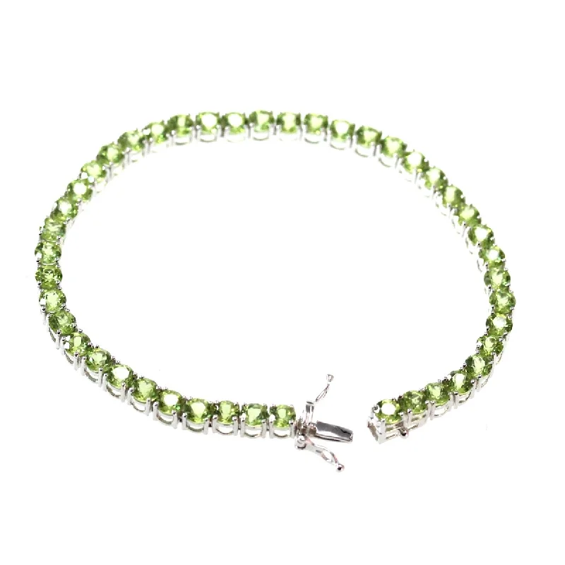 women crystal bracelets -925 Sterling Silver Peridot Tennis Bracelet