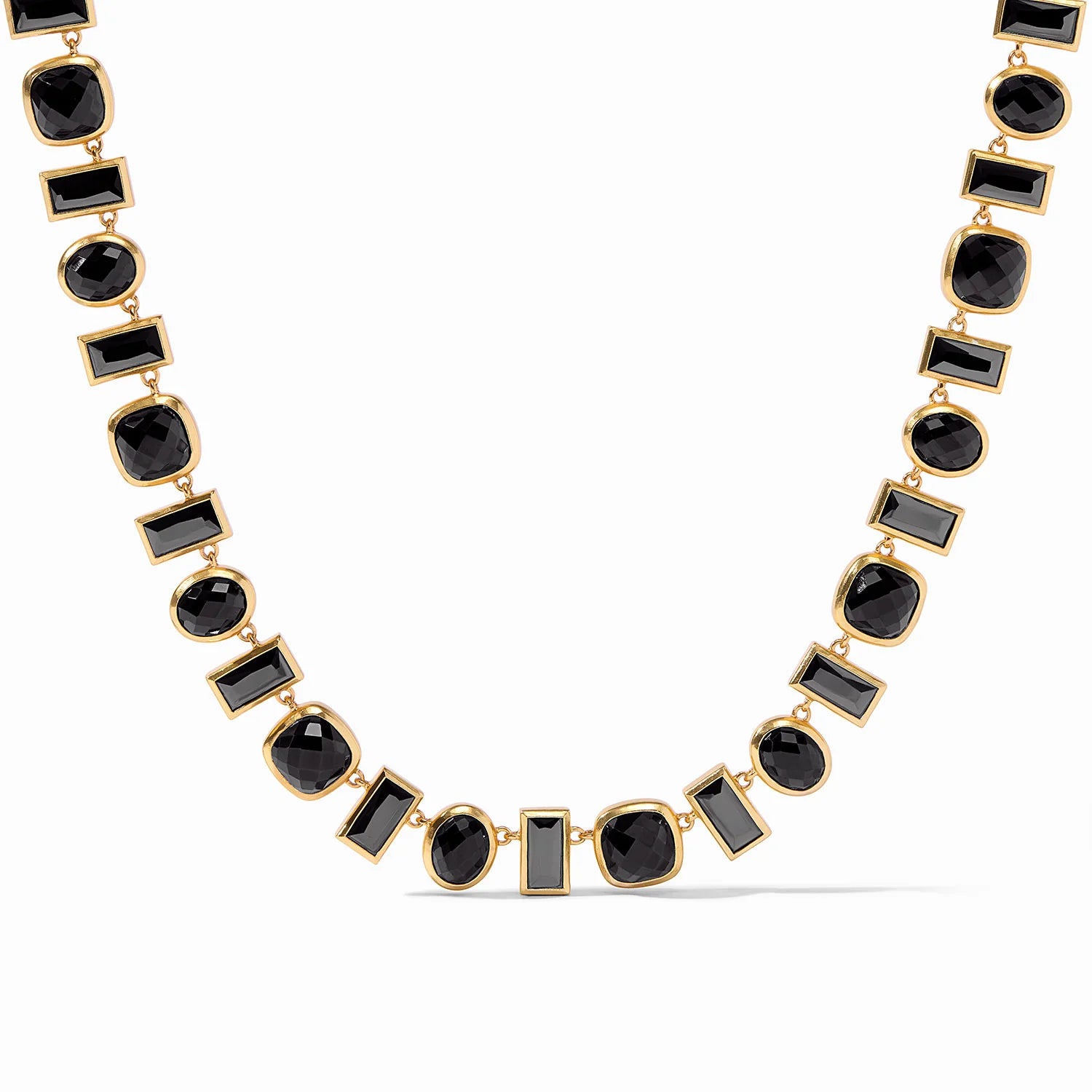 women classic pendant necklaces -Julie Vos | Antonia Tennis Necklace with Iridescent Obsidian Black in Gold