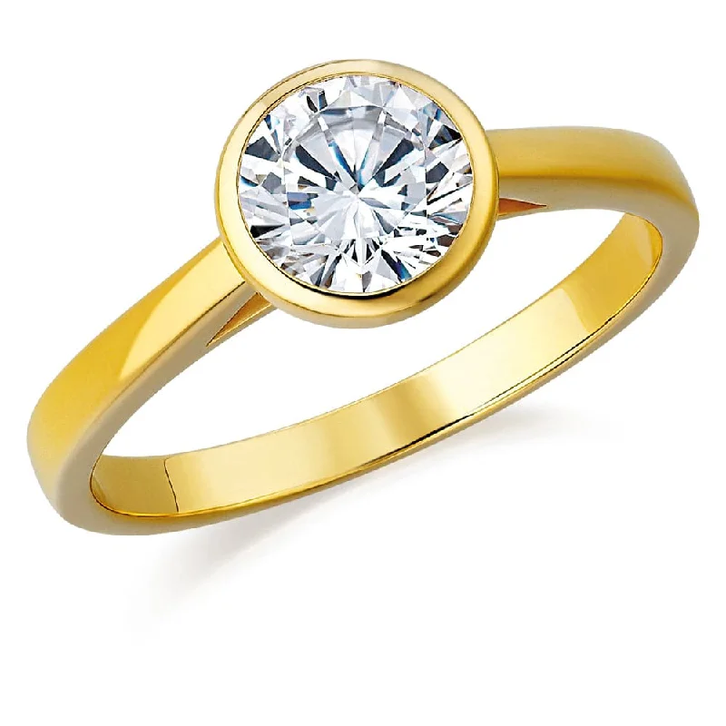 women custom-made rings -Classic Bezel Solitaire Ring