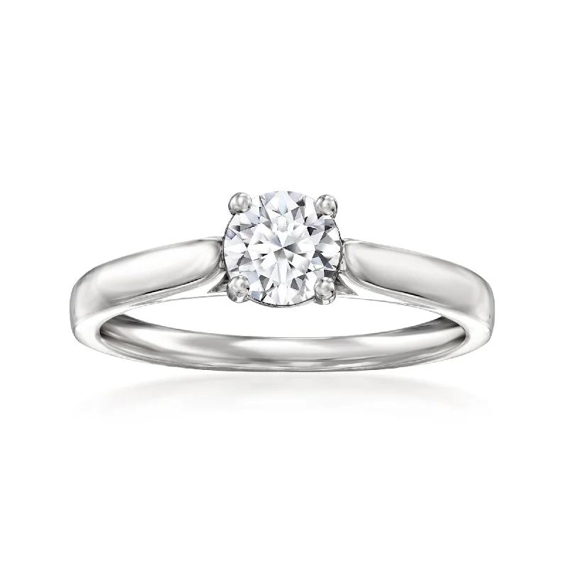 women adjustable engagement rings -Ross-Simons Lab-Grown Diamond Solitaire Ring in Sterling Silver