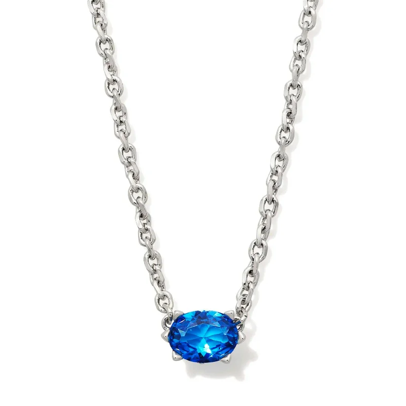 women pendant necklaces -Kendra Scott | Cailin Silver Pendant Necklace in Blue Violet Crystal