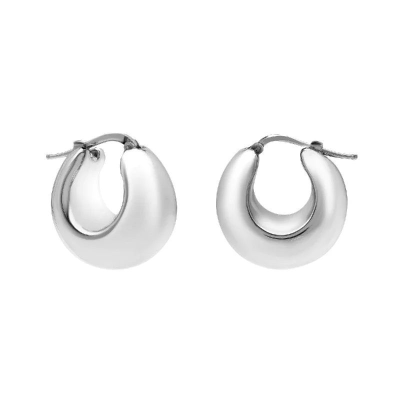 women dangle earrings -Sterling Silver Graduated Hoop Earrings