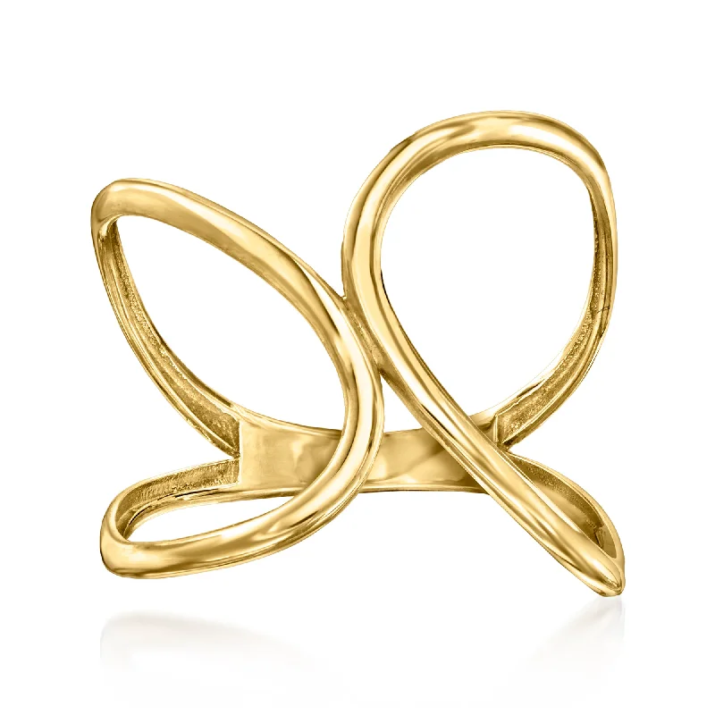 women custom engagement ring designs -Canaria 10kt Yellow Gold Freeform Geometric Ring