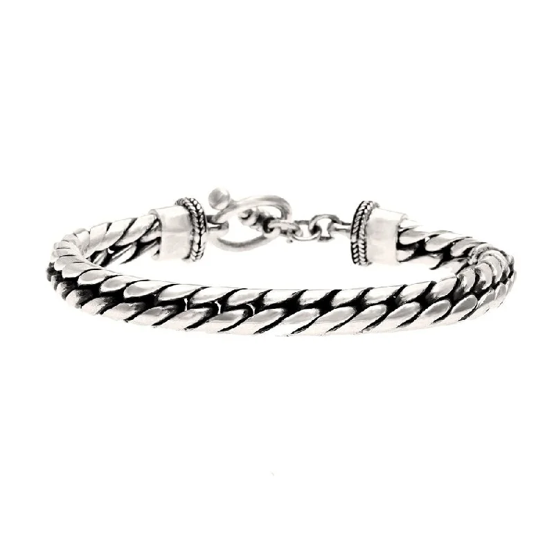 women chic bangle bracelets -NOVICA Handmade Elegant 925 Sterling Silver Herringbone Womens Bracelet (Indonesia)