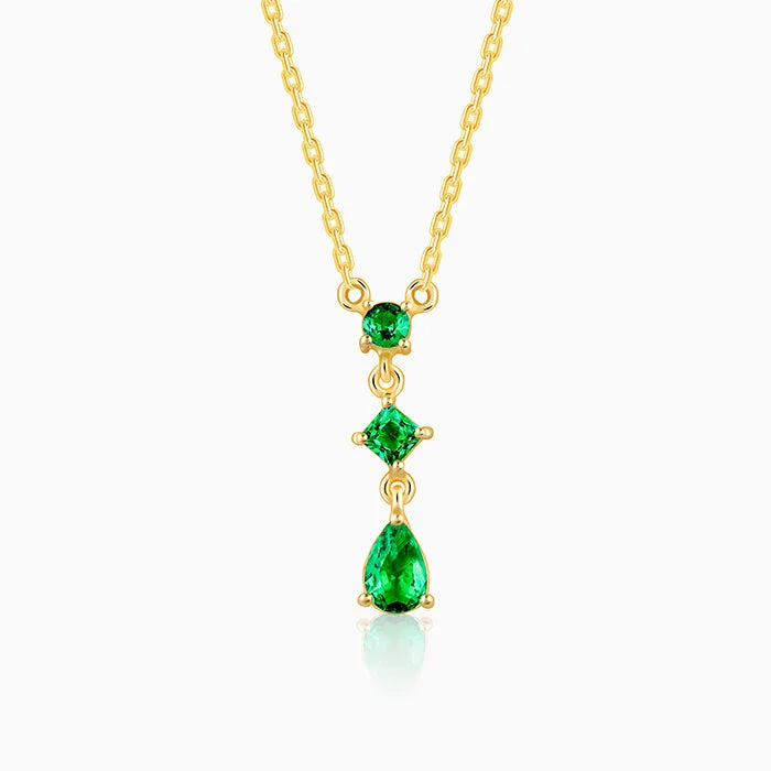 women crystal pendant necklaces -Golden Aurora Drop Necklace