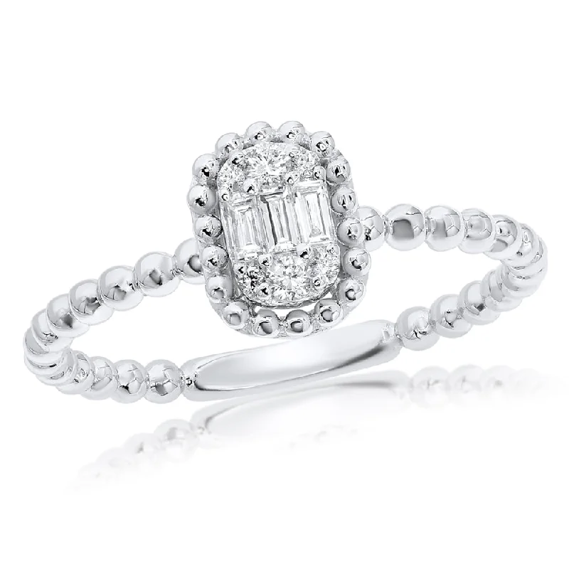 women affordable engagement rings -D 0.06 BG 0.07  14KW RING 2.0 GR 9 ST