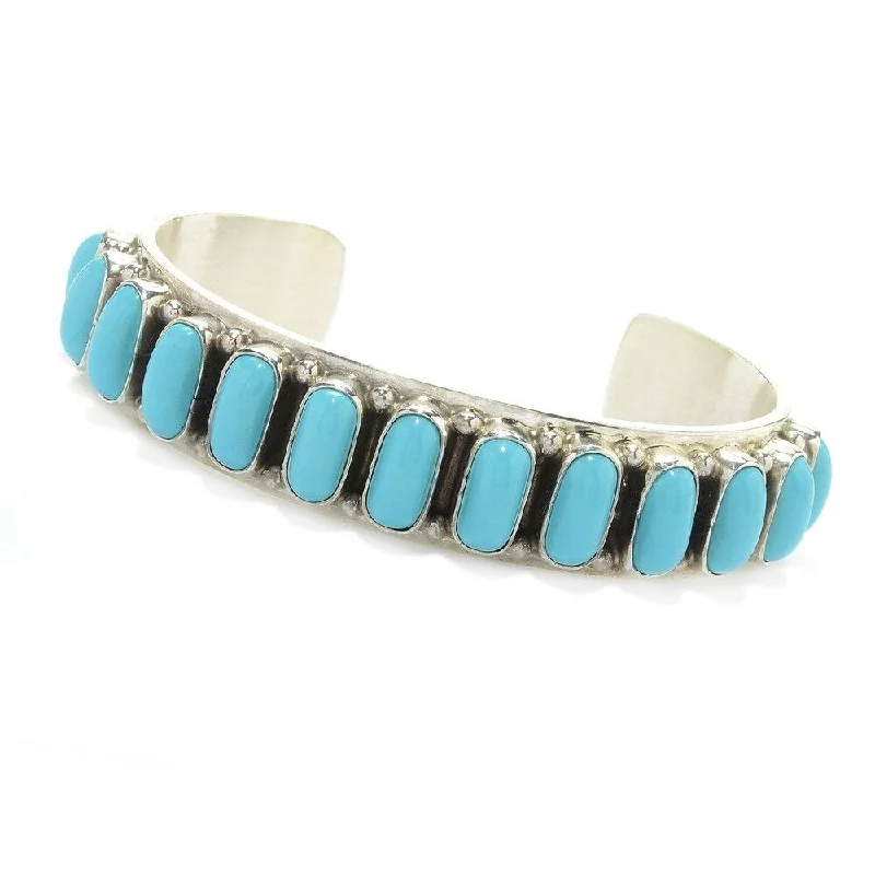 women cuff bracelets -Sterling Silver 6.25" or 7" Sonora Beauty Turquoise Bracelet