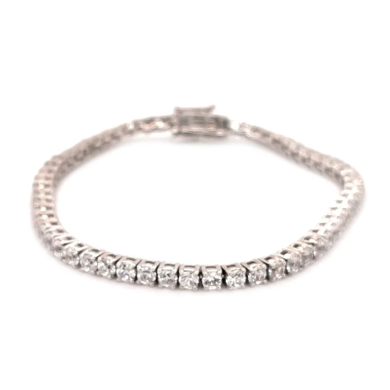 women designer bracelets -925 Sterling Silver White Natural Zircon Gemstone Tennis Bracelet