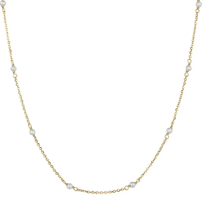 women trendy necklaces -PEARL & CHAIN NECKLACE