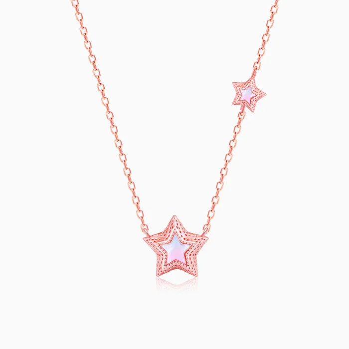 women affordable gold necklaces -Rose Gold Shooting Star Necklace