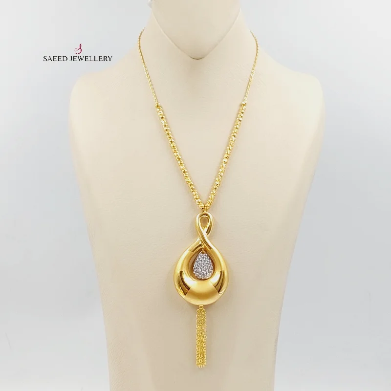 women beautiful necklaces -Zircon Studded Deluxe Necklace