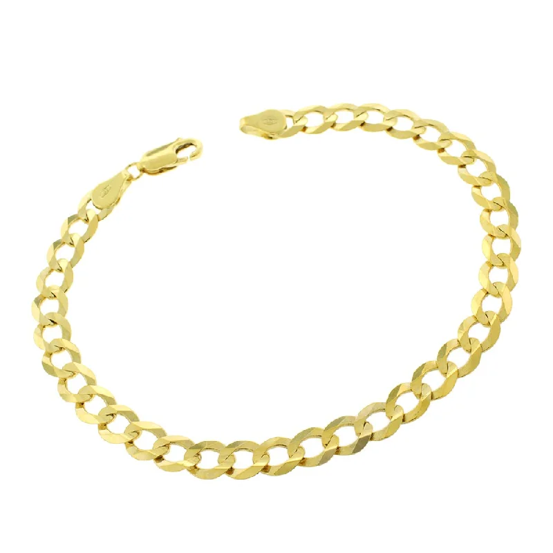 women handmade bangles -10k Yellow Gold 6mm Solid Cuban Curb Link Bracelet Chain 8.5"