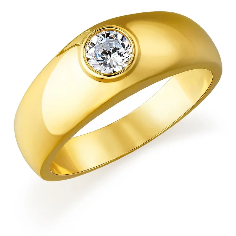 women high-end rings -Fire and Ice Solitaire Ring