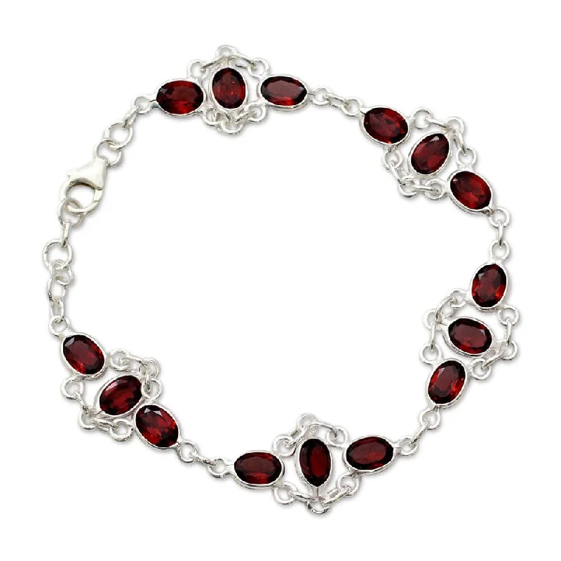 women statement bangles -Handmade Ecstasy Garnet Bracelet (India)