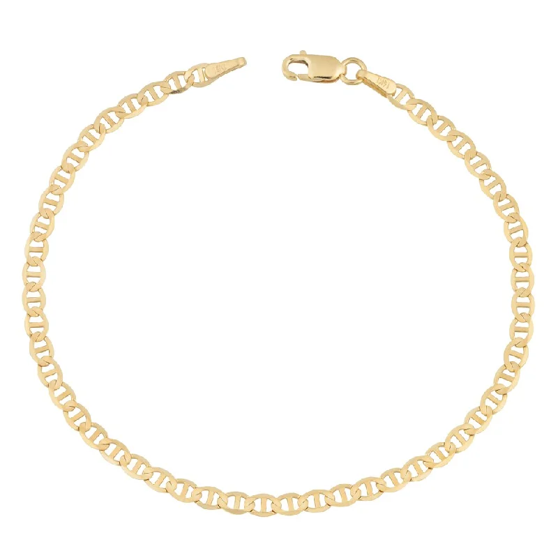 women classic bracelets -Fremada 14k Yellow Gold 3.5-mm Solid High Polish Mariner Link Bracelet