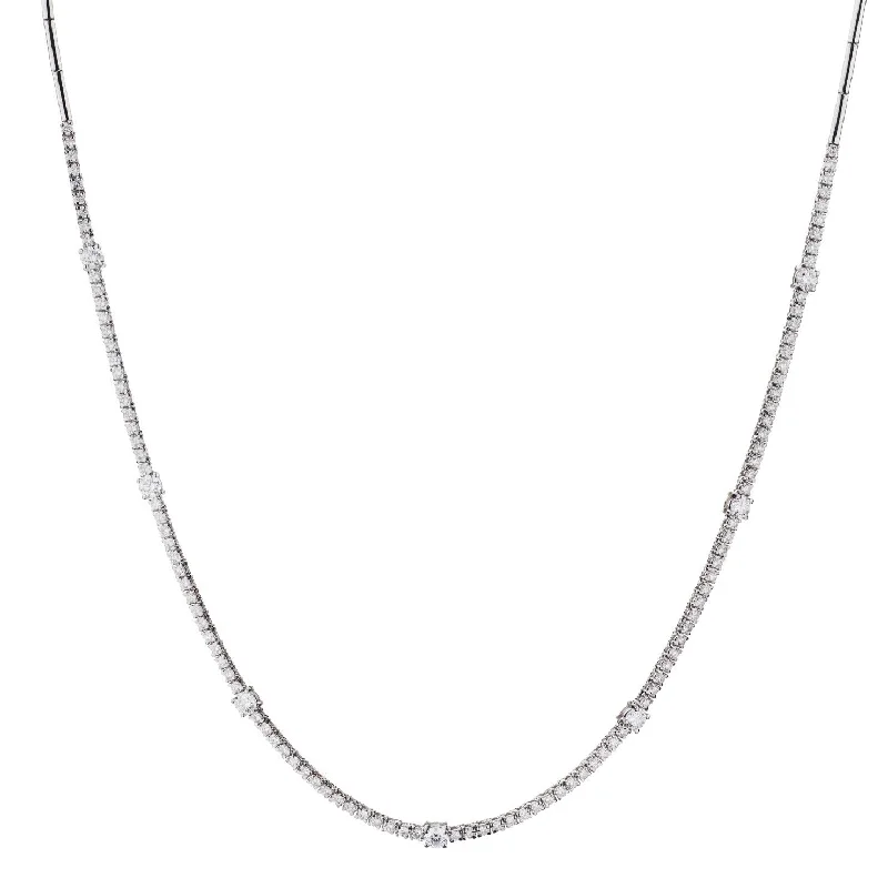 women simple chain necklaces -DIAMOND TENNIS NECKLACE