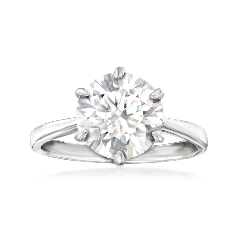 women high-quality engagement rings -Ross-Simons Moissanite Solitare Ring in Sterling Silver