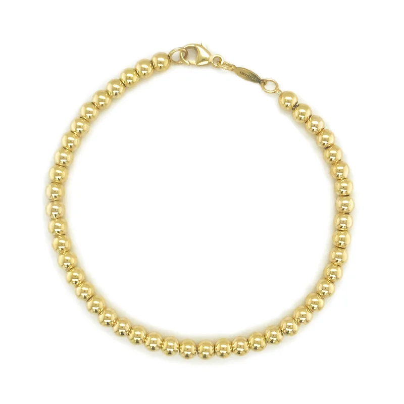 women handmade bangles -Joelle 14K Yellow Gold Beaded Bracelet 4 mm