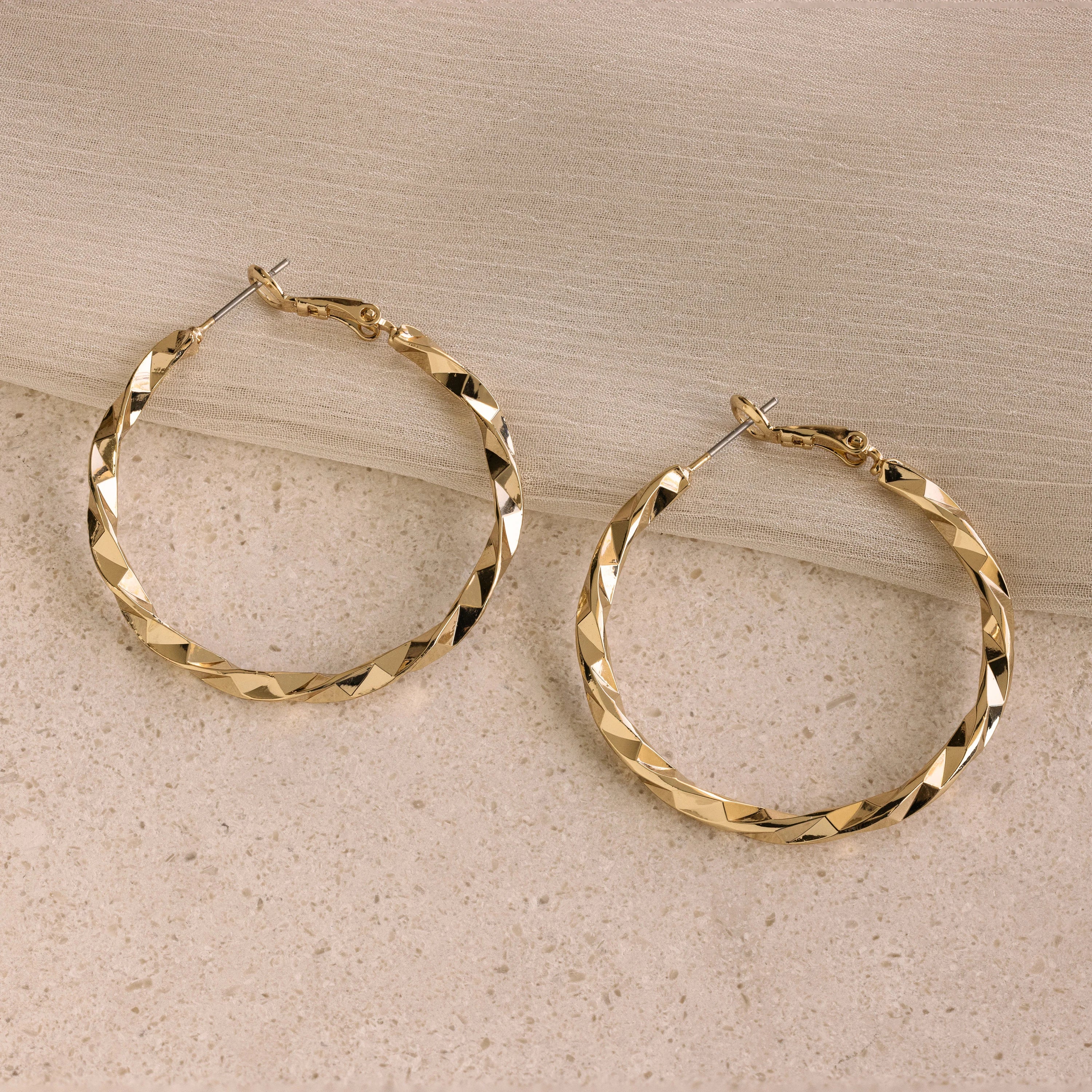 women luxury earrings -Large Twisted Hoops