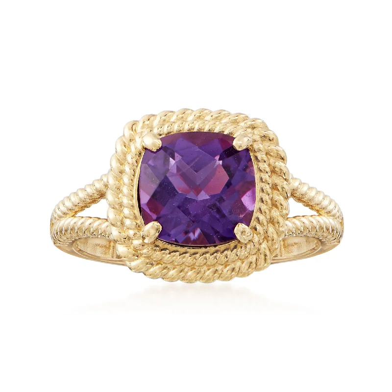 women diamond wedding rings -Ross-Simons Amethyst Ring in 14kt Yellow Gold