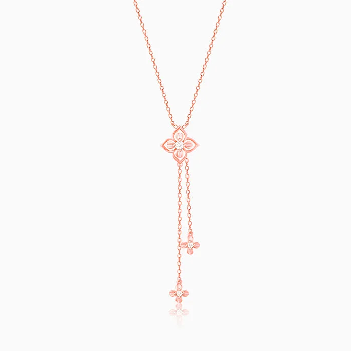 women eternity necklaces -Rose Gold Artsy Floral Necklace