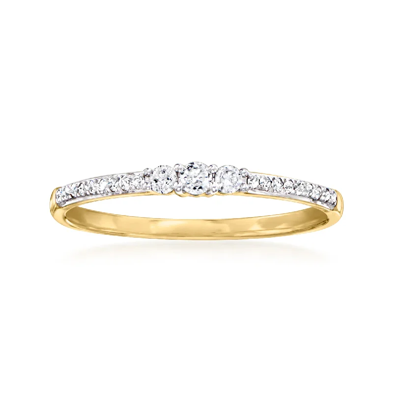 women sapphire and diamond engagement rings -RS Pure by Ross-Simons Diamond Ring in 14kt Yellow Gold