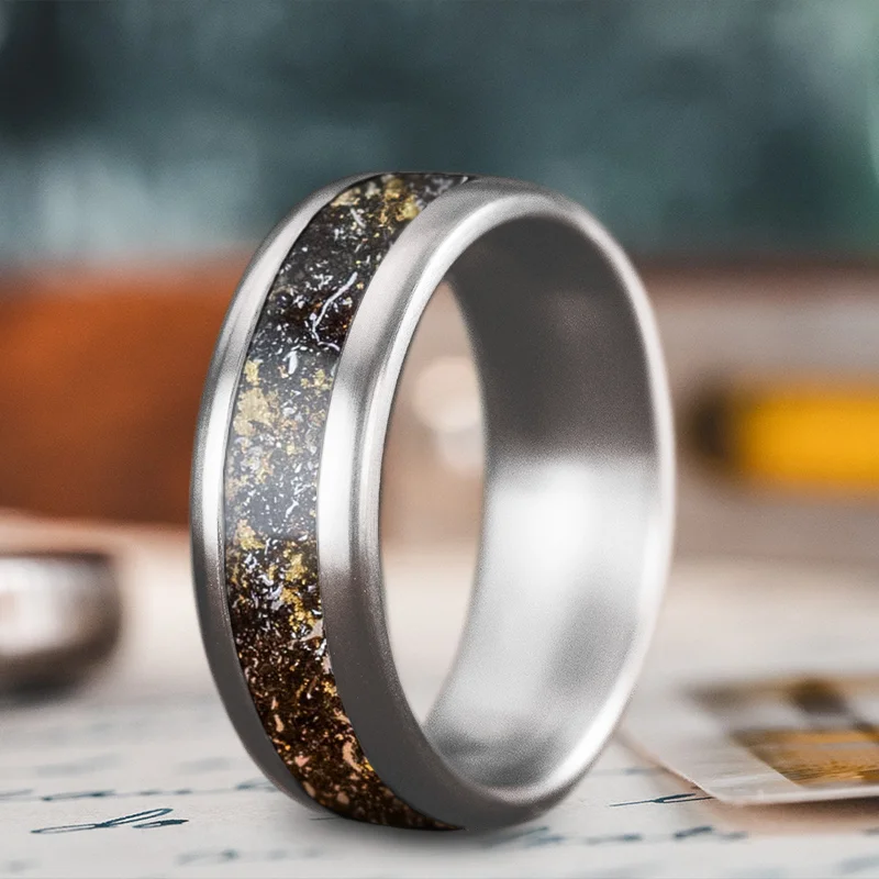 women unique wedding bands -Custom Design - Single Inlay Ring YtvELuohK1zIM33GKmi4FLFP