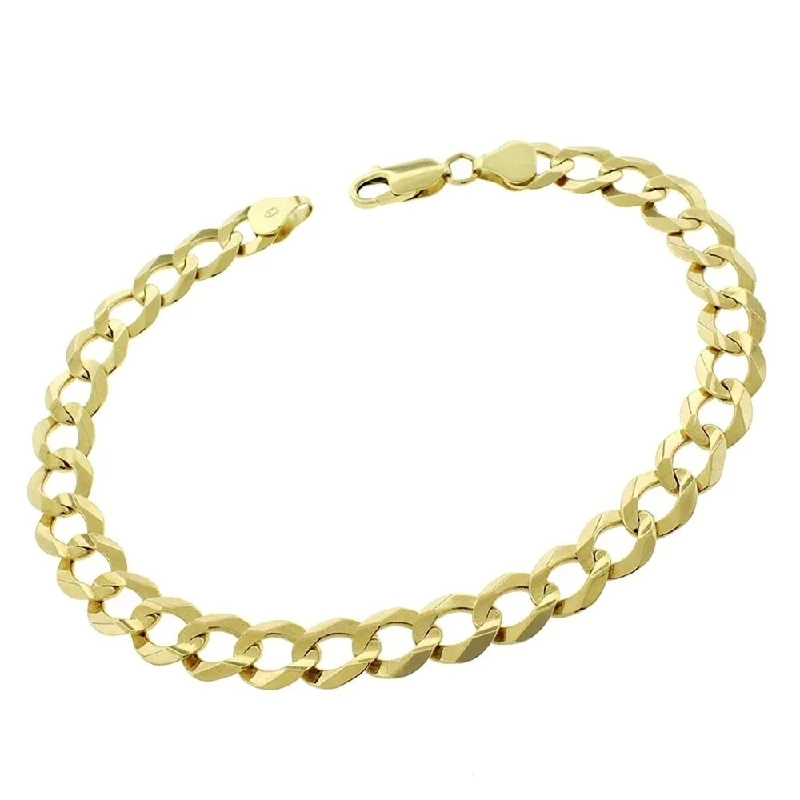 women chic bangle bracelets -14K Yellow Gold 8.5MM Solid Cuban Curb Link Bracelet Chain 8.5", Gold Bracelet for Men & Women, 100% Real 14K Gold