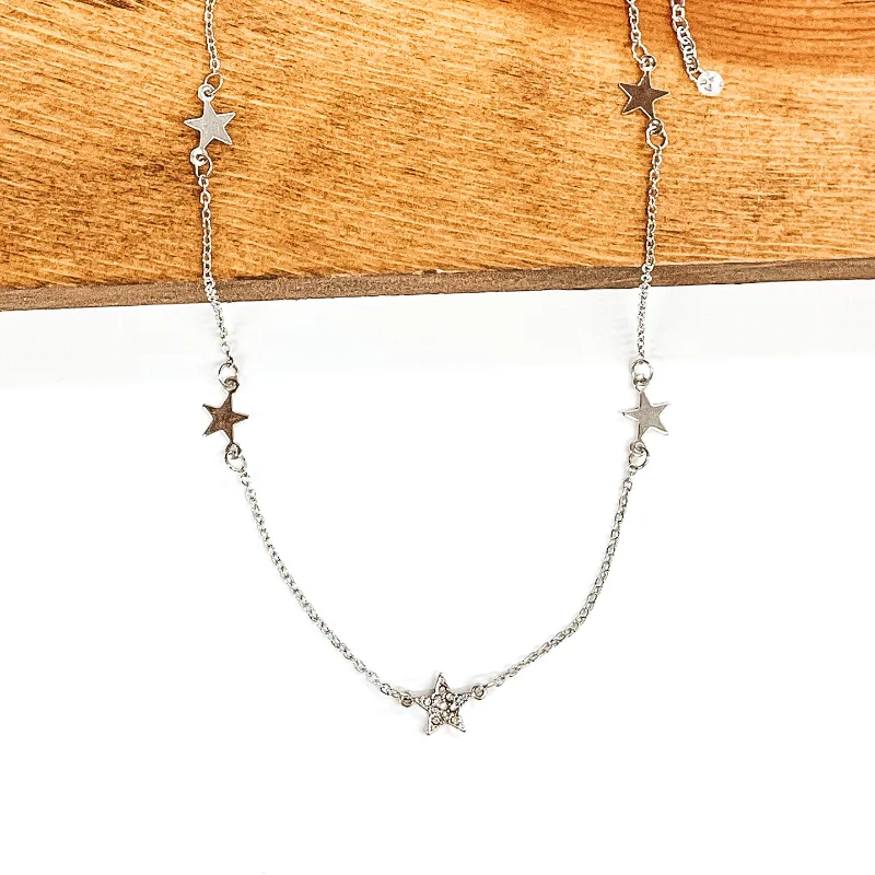 women wedding day necklaces -Star CZ Necklace in Silver