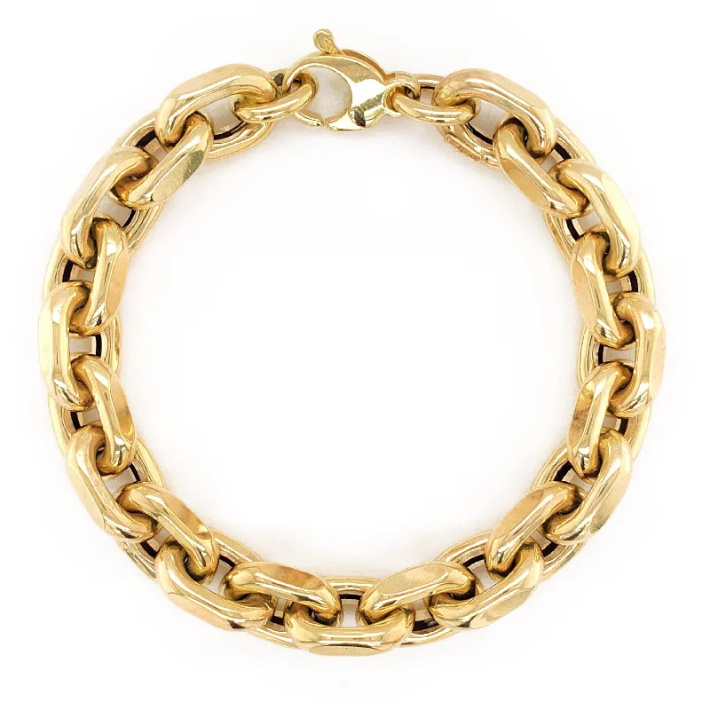 women luxury bangles -Joelle Chunky Gold Link Chain Bracelet - 14K Paperclip Link Chain 9 mm