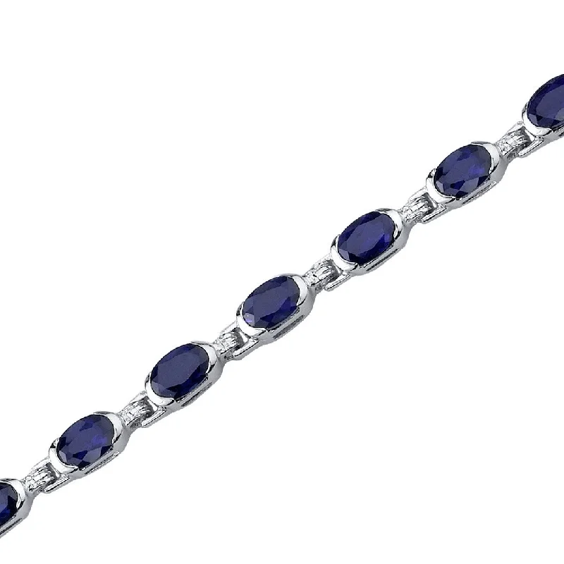 women cuff bracelets -7.75 ct Sapphire Tennis Bracelet in Sterling Silver