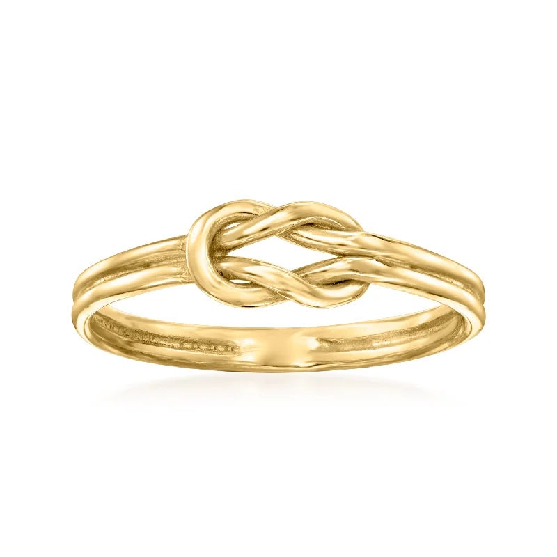 women classic solitaire engagement rings -RS Pure by Ross-Simons 14kt Yellow Gold Knot Ring