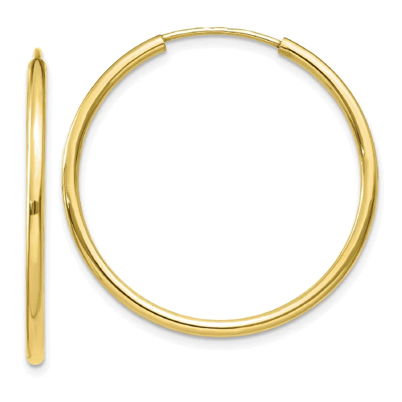 women oversized earrings -10KT Yellow Gold 30X1.2MM Endless Hoop Earrings