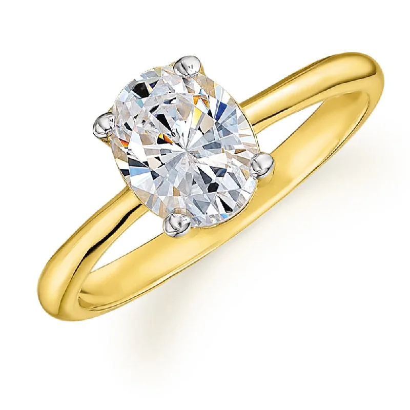 women unique engagement rings -Oval Cut Solitaire Ring