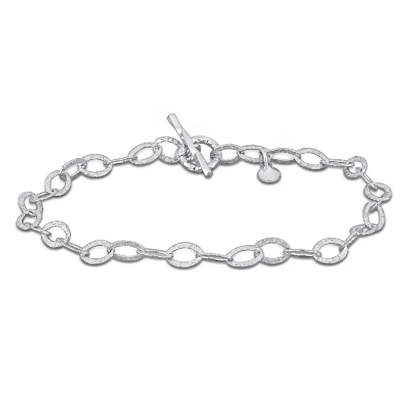 women classic bangles -Miadora 4.5mm Oval Link Bracelet Sterling Silver-7.25 in