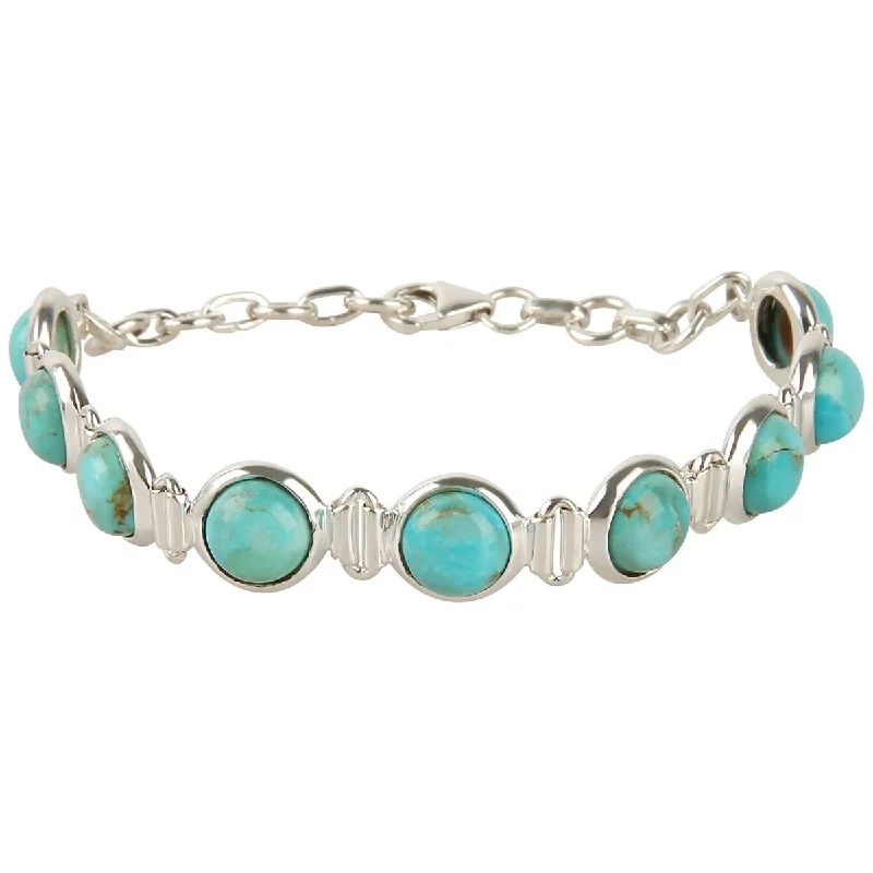 women cuff bangles -925 Sterling Silver Blue Mohave Turquoise Adjustable Bracelet