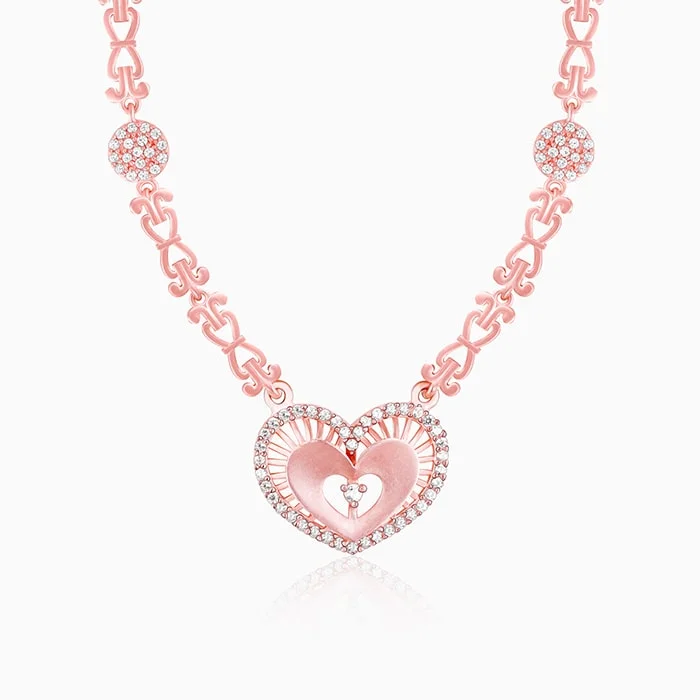 women romantic necklaces -Anushka Sharma Rose Gold Love Affair Necklace