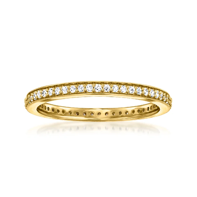 women luxury engagement rings -Ross-Simons Lab-Grown Diamond Eternity Band in 18kt Gold Over Sterling