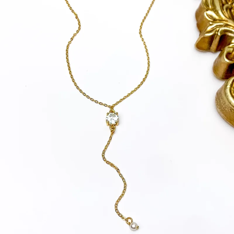 women boho necklaces -Kinsey Designs | Logan Lariat Necklace with CZ Crystal Pendant